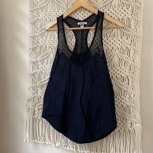 Quicksilver black lace tank top sz XS, surfwear, beachwear.